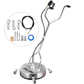 Pressure Washer Surface Cleaner 21in Max 4000 PSI with 3 Nozzles Stainless Steel Frame Rotating Dual Handle Wheels Fits 3/8in Quick Connector